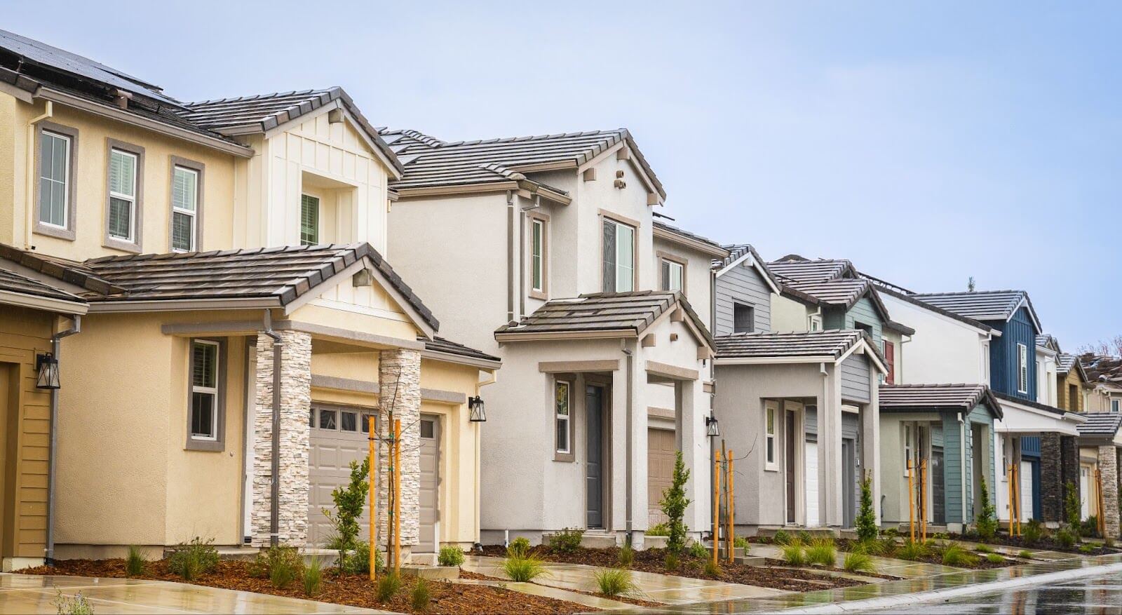 a row of single-family homes